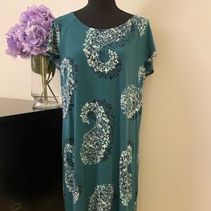 NWOT Women’s Maurices Teal Short Sleeve Paisley Dress